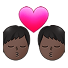 👨🏿‍❤️‍💋‍👨🏿 Emoji sich küssendes Paar - Mann: dunkle Hautfarbe, Mann: dunkle Hautfarbe Samsung One UI 4.0.