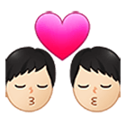👨🏻‍❤️‍💋‍👨🏻 Emoji sich küssendes Paar - Mann: helle Hautfarbe, Mann: helle Hautfarbe Samsung One UI 4.0.