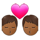 👨🏾‍❤️‍💋‍👨🏾 Emoji Beso - Hombre: Tono De Piel Oscuro Medio, Hombre: Tono De Piel Oscuro Medio en Samsung One UI 4.0.