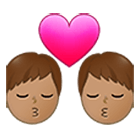 👨🏽‍❤️‍💋‍👨🏽 Emoji sich küssendes Paar - Mann: mittlere Hautfarbe, Mann: mittlere Hautfarbe Samsung One UI 4.0.