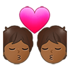 💏🏾 Emoji Beijo, Pele Morena Escura na Samsung One UI 4.0.