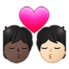 Emoji 🧑🏿‍❤️‍💋‍🧑🏻 Bacio Tra Coppia: persona, persona, Carnagione Scura, Carnagione Chiara su Samsung One UI 4.0.