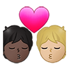 🧑🏿‍❤️‍💋‍🧑🏼 Emoji Beijo: Pessoa, Pessoa, Pele Escura, Pele Morena Clara na Samsung One UI 4.0.