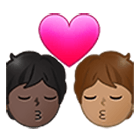 Emoji 🧑🏿‍❤️‍💋‍🧑🏽 Bacio Tra Coppia: persona, persona, Carnagione Scura, Carnagione Olivastra su Samsung One UI 4.0.