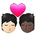 🧑🏻‍❤️‍💋‍🧑🏿 Emoji sich küssendes Paar: Person, Person, helle Hautfarbe, dunkle Hautfarbe Samsung One UI 4.0.