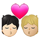 🧑🏻‍❤️‍💋‍🧑🏼 Emoji sich küssendes Paar: Person, Person, helle Hautfarbe, mittelhelle Hautfarbe Samsung One UI 4.0.