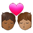🧑🏾‍❤️‍💋‍🧑🏽 Emoji sich küssendes Paar: Person, Person, mitteldunkle Hautfarbe, mittlere Hautfarbe Samsung One UI 4.0.