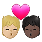 Emoji 🧑🏼‍❤️‍💋‍🧑🏿 Bacio Tra Coppia: persona, persona, Carnagione Abbastanza Chiara, Carnagione Scura su Samsung One UI 4.0.