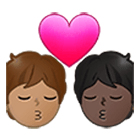 🧑🏽‍❤️‍💋‍🧑🏿 Emoji Beso: Persona, Persona, Tono De Piel Medio, Tono De Piel Oscuro en Samsung One UI 4.0.