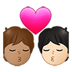 🧑🏽‍❤️‍💋‍🧑🏻 Emoji sich küssendes Paar: Person, Person, mittlere Hautfarbe, helle Hautfarbe Samsung One UI 4.0.