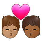 🧑🏽‍❤️‍💋‍🧑🏾 Emoji Beso: Persona, Persona, Tono De Piel Medio, Tono De Piel Oscuro Medio en Samsung One UI 4.0.