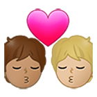 Emoji 🧑🏽‍❤️‍💋‍🧑🏼 Bacio Tra Coppia: persona, persona, Carnagione Olivastra, Carnagione Abbastanza Chiara su Samsung One UI 4.0.