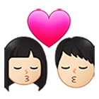 Emoji 👩🏻‍❤️‍💋‍👨🏻 Bacio Tra Coppia - Donna: Carnagione Chiara, Uomo: Carnagione Chiara su Samsung One UI 4.0.