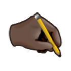 🖎🏿 Emoji Mão esquerda escrevendo, modificador do emoji Fitzpatrick tipo 6 na Samsung One UI 4.0.
