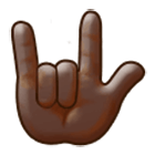 Emoji 🤟🏿 Gesto Ti Amo: Carnagione Scura su Samsung One UI 4.0.