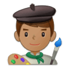 Emoji 👨🏽‍🎨 Artista Uomo: Carnagione Olivastra su Samsung One UI 4.0.