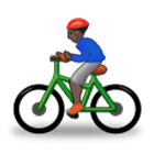 Émoji 🚴🏿‍♂️ Cycliste Homme : Peau Foncée sur Samsung One UI 4.0.