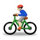 Émoji 🚴🏻‍♂️ Cycliste Homme : Peau Claire sur Samsung One UI 4.0.