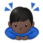 Emoji 🙇🏿‍♂️ Uomo Che Fa Inchino Profondo: Carnagione Scura su Samsung One UI 4.0.