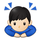 Emoji 🙇🏻‍♂️ Uomo Che Fa Inchino Profondo: Carnagione Chiara su Samsung One UI 4.0.