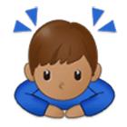 Emoji 🙇🏽‍♂️ Uomo Che Fa Inchino Profondo: Carnagione Olivastra su Samsung One UI 4.0.