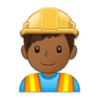 👷🏾‍♂️ Emoji Bauarbeiter: mitteldunkle Hautfarbe Samsung One UI 4.0.