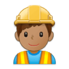 Emoji 👷🏽‍♂️ Operaio Edile Uomo: Carnagione Olivastra su Samsung One UI 4.0.