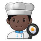 👨🏿‍🍳 Emoji Cozinheiro: Pele Escura na Samsung One UI 4.0.