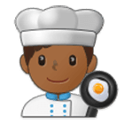 👨🏾‍🍳 Emoji Cocinero: Tono De Piel Oscuro Medio en Samsung One UI 4.0.