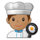 Emoji 👨🏽‍🍳 Cuoco: Carnagione Olivastra su Samsung One UI 4.0.