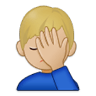 🤦🏼‍♂️ Emoji Hombre Con La Mano En La Frente: Tono De Piel Claro Medio en Samsung One UI 4.0.