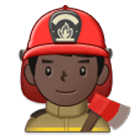 Emoji 👨🏿‍🚒 Pompiere Uomo: Carnagione Scura su Samsung One UI 4.0.