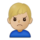 🙍🏼‍♂️ Emoji missmutiger Mann: mittelhelle Hautfarbe Samsung One UI 4.0.