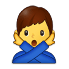 🙅‍♂️ Emoji Hombre Haciendo El Gesto De «no» en Samsung One UI 4.0.