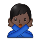 🙅🏿‍♂️ Emoji Mann mit überkreuzten Armen: dunkle Hautfarbe Samsung One UI 4.0.