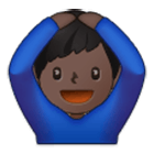 🙆🏿‍♂️ Emoji Mann mit Händen auf dem Kopf: dunkle Hautfarbe Samsung One UI 4.0.
