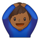 🙆🏾‍♂️ Emoji Homem Fazendo Gesto De «OK»: Pele Morena Escura na Samsung One UI 4.0.