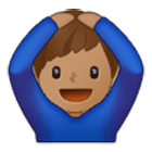 🙆🏽‍♂️ Emoji Mann mit Händen auf dem Kopf: mittlere Hautfarbe Samsung One UI 4.0.