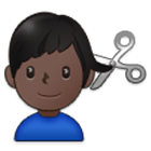 💇🏿‍♂️ Emoji Mann beim Haareschneiden: dunkle Hautfarbe Samsung One UI 4.0.