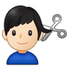 💇🏻‍♂️ Emoji Hombre Cortándose El Pelo: Tono De Piel Claro en Samsung One UI 4.0.
