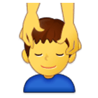 💆‍♂️ Emoji Mann, der eine Kopfmassage bekommt Samsung One UI 4.0.