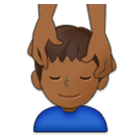 💆🏾‍♂️ Emoji Homem Recebendo Massagem Facial: Pele Morena Escura na Samsung One UI 4.0.
