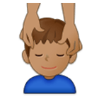 💆🏽‍♂️ Emoji Hombre Recibiendo Masaje: Tono De Piel Medio en Samsung One UI 4.0.
