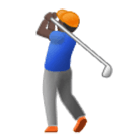 🏌🏿‍♂️ Emoji Homem Golfista: Pele Escura na Samsung One UI 4.0.