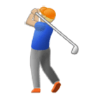 🏌🏼‍♂️ Emoji Hombre Jugando Al Golf: Tono De Piel Claro Medio en Samsung One UI 4.0.