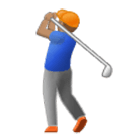 🏌🏽‍♂️ Emoji Golfer: mittlere Hautfarbe Samsung One UI 4.0.