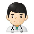 👨🏻‍⚕️ Emoji Homem Profissional Da Saúde: Pele Clara na Samsung One UI 4.0.