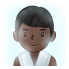 🧖🏿‍♂️ Emoji Mann in Dampfsauna: dunkle Hautfarbe Samsung One UI 4.0.