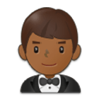 Emoji 🤵🏾‍♂️ Uomo in smoking: Carnagione Abbastanza Scura su Samsung One UI 4.0.