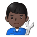 👨🏿‍🔧 Emoji Mecánico: Tono De Piel Oscuro en Samsung One UI 4.0.
